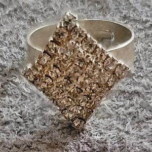 Silver Tone with Rhinestones - Faux Stones Ring - Size 8.5, Jewlery, Fashion